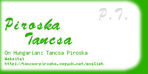 piroska tancsa business card